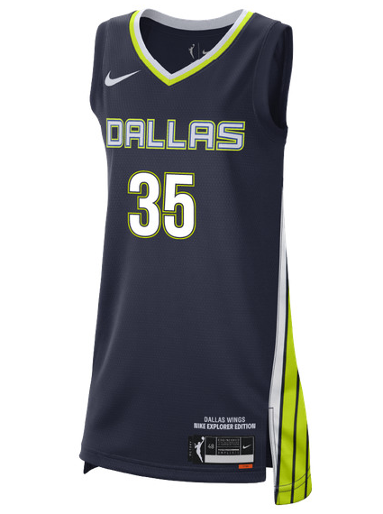 Women Dallas Wings #35 Collier Navy Stitched WNBA Jersey